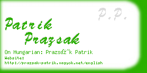 patrik prazsak business card